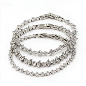 Mixed Cut CZ Tennis Bracelet
