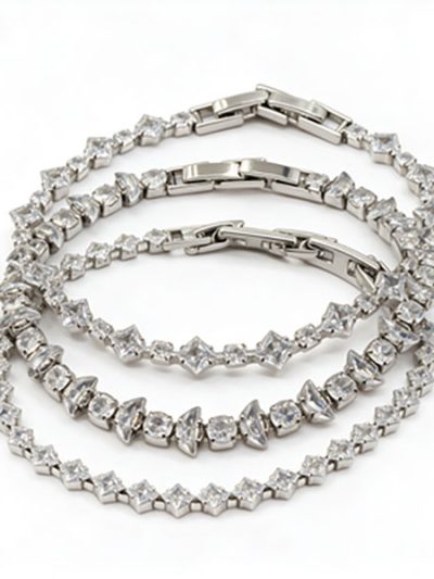 Mixed Cut CZ Tennis Bracelet