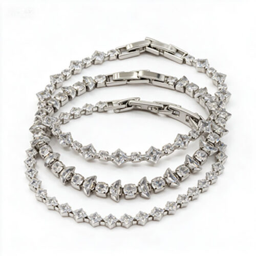 Mixed Cut CZ Tennis Bracelet