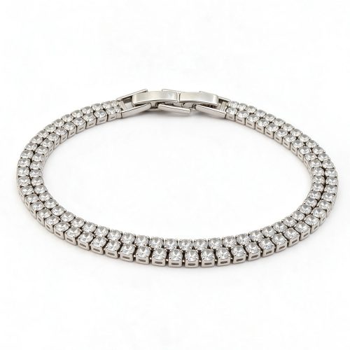 Double Row Round CZ Bracelet