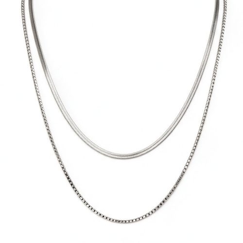 2Pcs Layer Chain Necklace Set