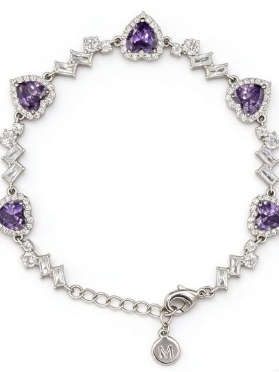 Heart Cut CZ Tennis Bracelet