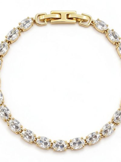 Oval Cut CZ Tennis Bracelet