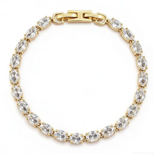 Oval CZ H Buckle Bracelet